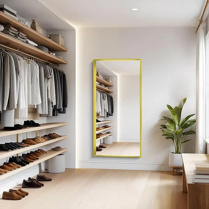 NIMURY Gold Bathroom Mirror, 30x60 Inch Rectangular Deep Frame Mirror, Large Wall Mounted Bathroom Vanity Mirror Over Sink for Bedroom,Restroom, Living Room, Hangs Vertically or Horizontally - ModernBath