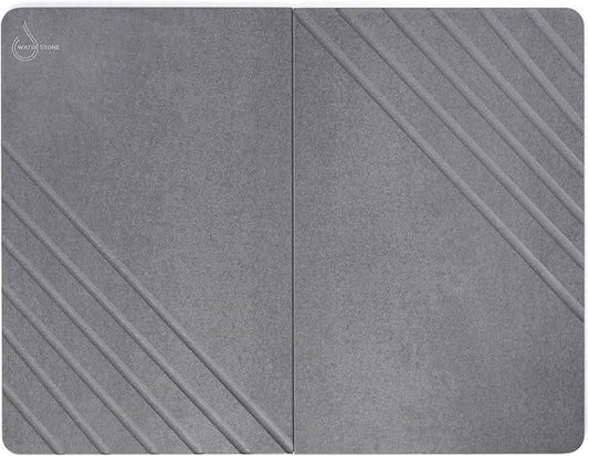 Water Stone Quick-Drying Bath Mat, Large (30.7” x 23.6”), Gray - Eco-Friendly, Non-Slip, Super Absorbent Bathroom Shower Mat for Superior Comfort & Safety - ModernBath