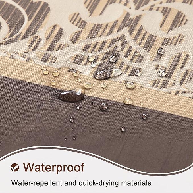 BESTRIPES Stall Fabric Shower Curtain, 54 x 72 Inch Brown Damask Print Waterproof Small Shower Curtains for Bathroom - ModernBath