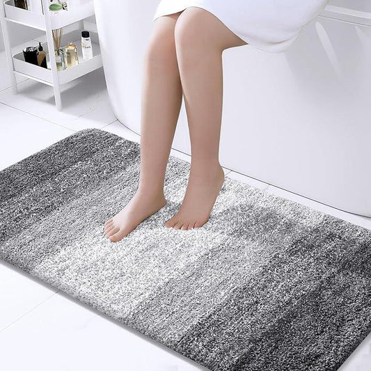 OLANLY Bathroom Runner Rugs 40x24, Extra Soft Absorbent Microfiber Bath Rugs, Rubber Backing, Quick Dry, Machine Washable Bath Mats for Bathroom Floor, Tub and Shower, Home Decor Accessories, Grey - ModernBath