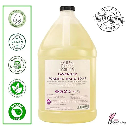 Adams Handmade Soap Liquid Foaming Soap 1 Gal (Lavender, 1 pack) - ModernBath