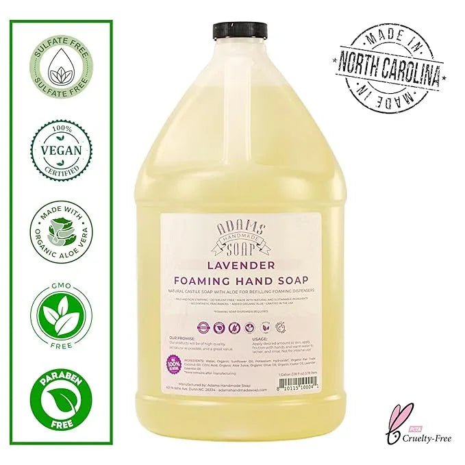Adams Handmade Soap Liquid Foaming Soap 1 Gal - Lavender (Pack of 4) - ModernBath