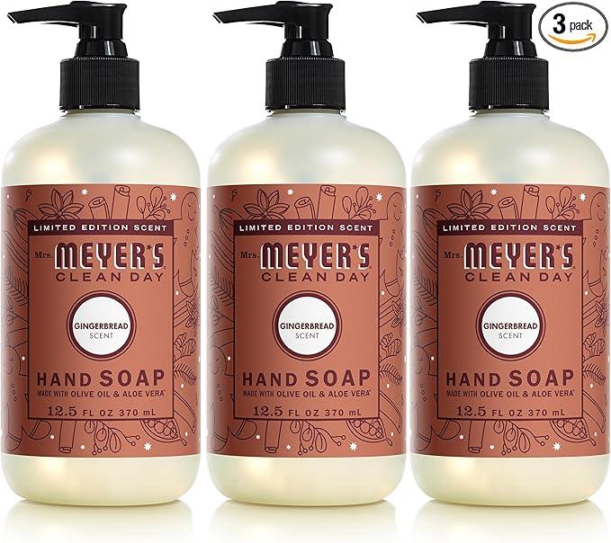 Mrs. MEYER'S CLEAN DAY Liquid Hand Soap, Gingerbread Scent, 12.5 fl oz (Pack of 3) - ModernBath