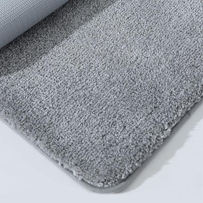 COSY HOMEER Bath Rugs for Bathroom Extra Thick - Anti-Slip Bath Mats Soft Plush Yarn Shaggy 100% Strong Mirco Polyeste Mat Living Room Bedroom Mat Floor Water Absorbent(Grey,24x36 - Inches) - ModernBath