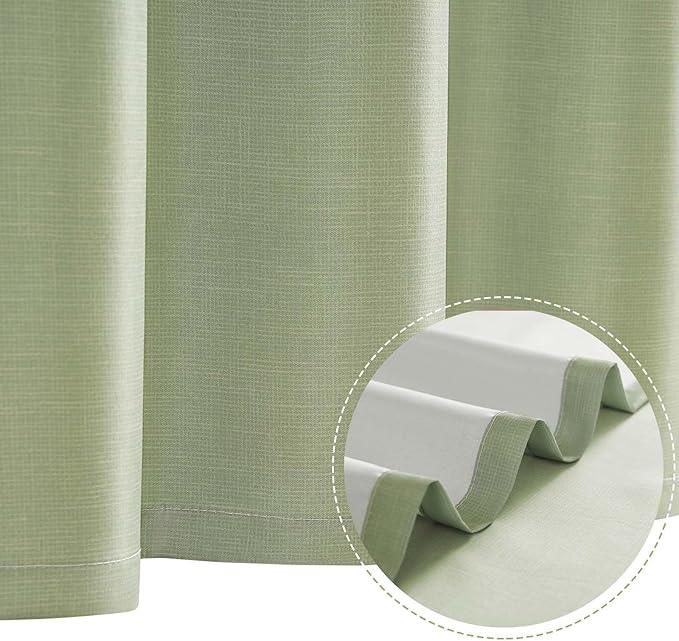 jinchan Ombre Forest Green Striped Shower Curtain Waterproof Fabric Shower Curtain for Bathroom Gradual Color Minimalist Design Modern Neutral with 12 Hooks 70x72 Inches - ModernBath