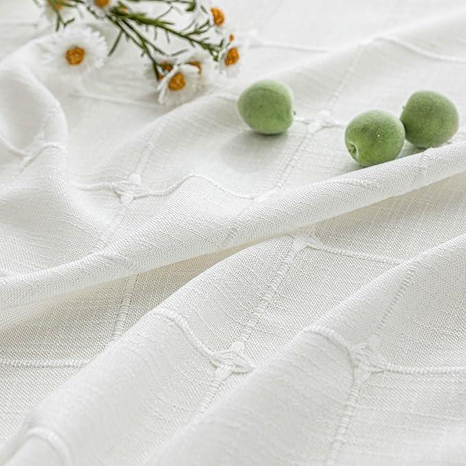River Dream White Farmhouse Shower Curtain with Snap-in Liner, No Hooks Needed,with Magnets,with Tassels,Water Repellent&Machine Washable,36x74Inch - ModernBath