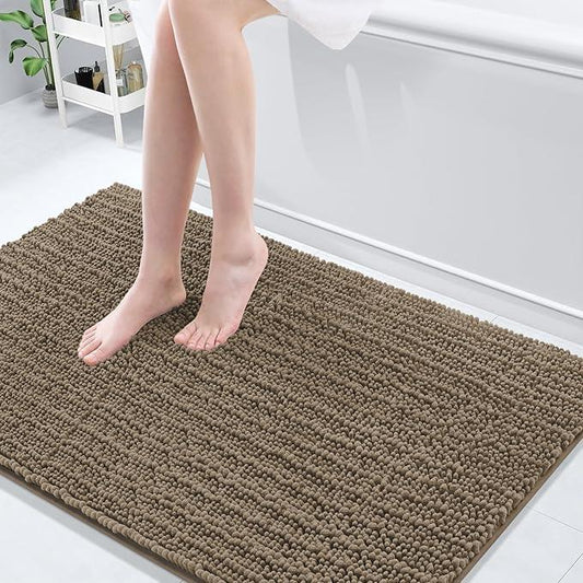 Arotive Luxury Chenille Bathroom Rug Mat, Extra Soft Thick Absorbent Shaggy Bath Rugs, Non-Slip Machine Wash Dry, Plush Bath Mats for Bathroom, Shower and Tub, 50x30, Camel - ModernBath