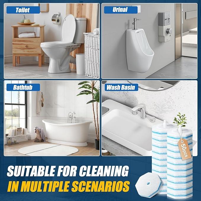 200PC Toilet Bowl Wand Refills, Replacement Heads for Bathroom Washroom Cleaning Pads, Disposable Toilet Brush Refills Compatible with Household Brushes Scrubbers Cleaning Refill Pads Local Stock - ModernBath