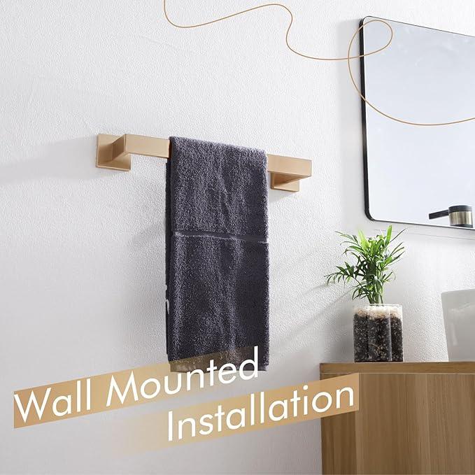 KOKOSIRI 16-Inch Towel Bar for Bathroom Wall Kitchen Towels Holder Wall Mount SUS304 Stainless Steel Towel Rack, Champagne Bronze B4003CPG-L16 - ModernBath