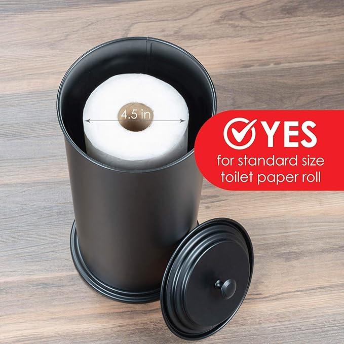 JS Jackson Supplies Free Standing Extra Large Toilet Paper Holder - Matte Black - ModernBath