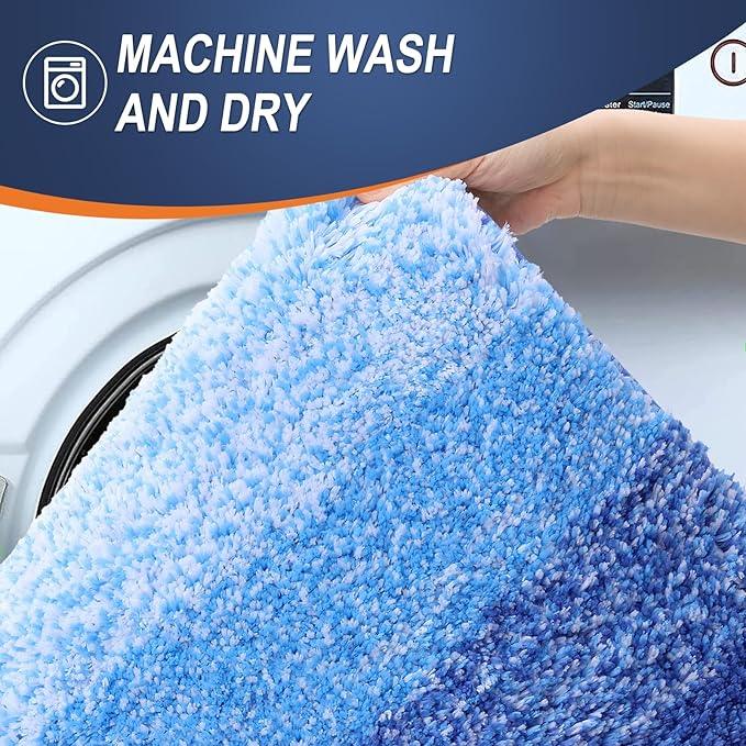 OLANLY Bathroom Rugs Mat 30x20, Extra Soft Absorbent Microfiber Bath Rugs, Rubber Backing, Quick Dry, Washable Bath Mats for Bathroom Floor, Tub and Shower, Home Decor Accessories, Light Royal Blue - ModernBath