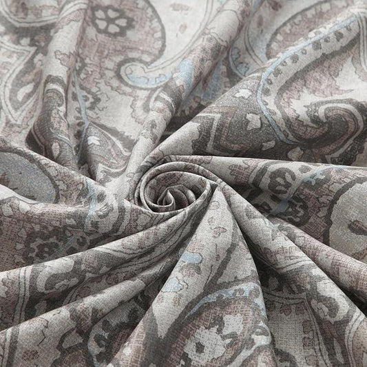 BESTRIPES Fabric Shower Curtain 78 Inches Long, Taupe and Blue Paisley Print Shower Curtains for Bathroom, 72" W x 78" H - ModernBath