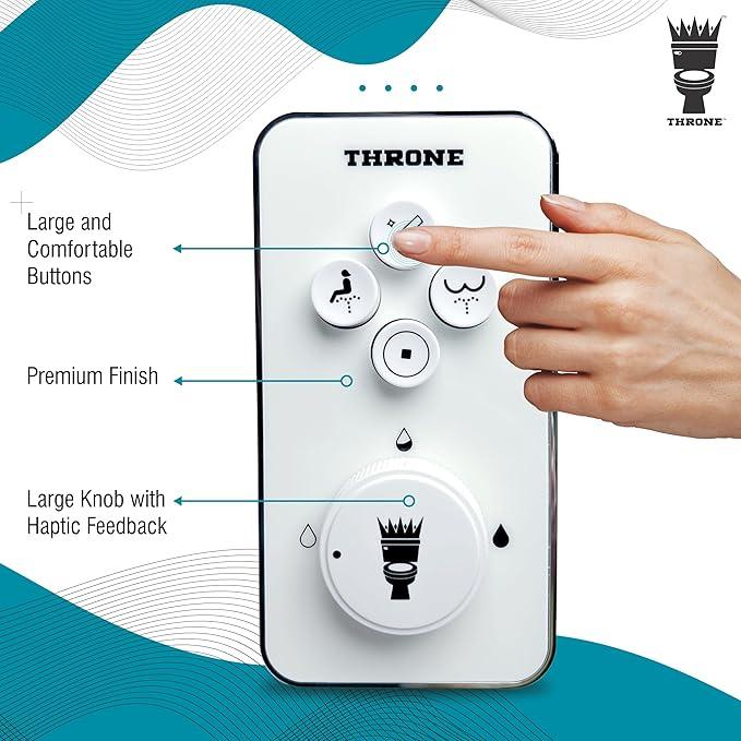 Throne Bidet Attachment for Toilet – USA Patented - Non-Electric Self Cleaning Cold Water Sprayer Double Nozzle (Frontal & Rear Wash) Bidet Toilet Seat Attachment, Easy Install (White) - ModernBath
