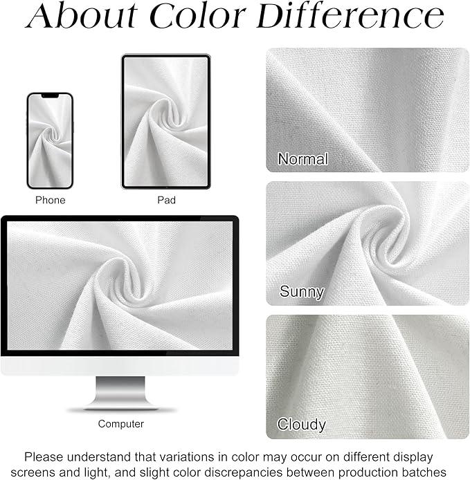 Naturoom White Linen Shower Curtain, Cloth Textured Fabric Shower Curtain Set with Hooks, Simple Elegant Modern Farmhouse Country Ultra Thick Bath Curtains for Bathroom,Water Repellent,72x72 - ModernBath