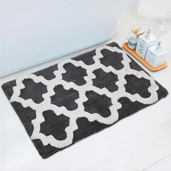 C23 Luxury Bathroom Rugs, Bath Mat - 20"x32" & 16"x24", 2200 GSM Tufted Cotton Bathroom Mat, Ultra-Absorbent Quick Dry Heavyweight Non-Slip Bathmat, Thick Soft Plush Machine Washable Bath Rug - 2 Pack - ModernBath