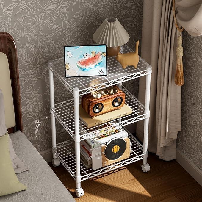 3 Tier Adjustable Storage Shelves Heavy Duty Metal Utility Shelf Wire Shelving Unit Organizer Rack for Home Kitchen Office Bathroom Pantry Room 12" D x 18" W x 30" H - ModernBath