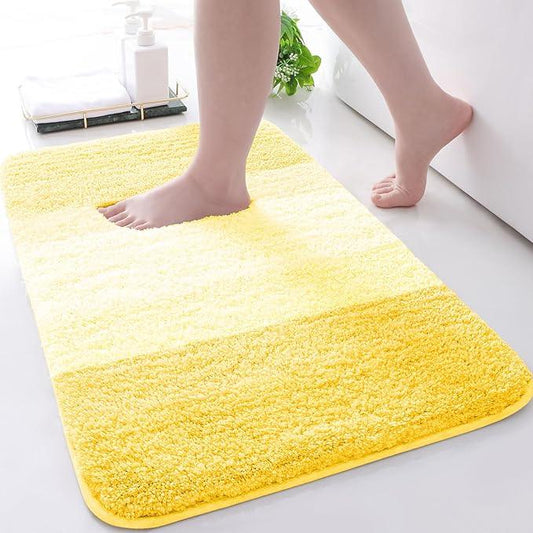 Arotive Microfiber Bathroom Rugs, Shaggy Soft and Absorbent Bath Rug, Non-Slip, Thick Plush Machine Washable Dry Bath Mats for Bathroom, Tub and Shower, 70x24, Yellow, Rectangular - ModernBath