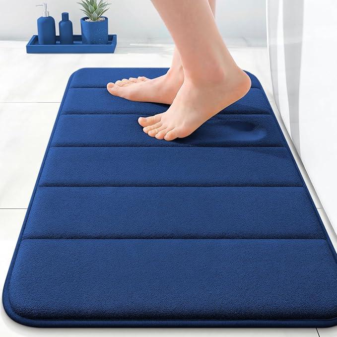 OLANLY Memory Foam Bath Mat 24x16, Super Soft Absorbent Bathroom Rugs, Quick Dry, Machine Washable Shower Floor Rugs, Bathmat Carpet, Bathroom Home Decor Accessories, Twilight Sapphire - ModernBath