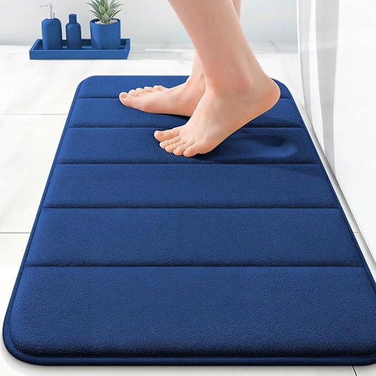 OLANLY Memory Foam Bath Mat 24x16, Super Soft Absorbent Bathroom Rugs, Quick Dry, Machine Washable Shower Floor Rugs, Bathmat Carpet, Bathroom Home Decor Accessories, Twilight Sapphire - ModernBath