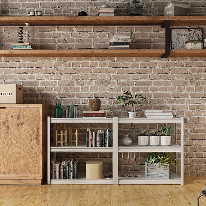 Garage Shelving Adjustable 3 Tier Heavy Duty Metal Storage Shelves Adjustable Utility Rack Organization for Kitchen, Pantry, Closet, Garage, Office 31.5" W x 15.75" D x 31.5" H, White - ModernBath