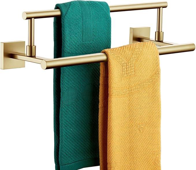 KOKOSIRI Hand Towel Bar 16 Inches Towel Holder Bathroom Rack for Bath Cabinet Towel Rails Brushed Gold Stainless Steel B5009BG-L16 - ModernBath