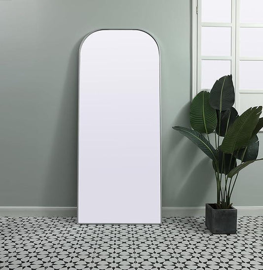 Illuminate, Metal Frame Arch Full Length Mirror 32X76 Inch in, Modern, Silver - ModernBath