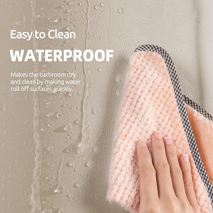 Titanker Shower Curtain Liner 72x72 Tan Shower Liner Lightweight PEVA Shower Curtains for Bathroom, Waterproof Shower Liner with Magnets and Rustproof Grommet Holes - ModernBath