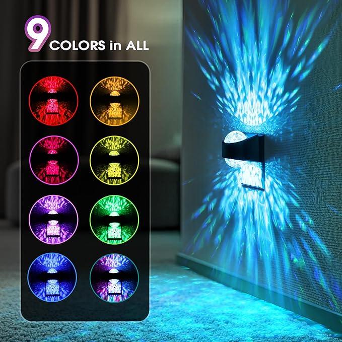 Night Lights Plug into Wall, Star Projector for Bedroom, Night Light Projector for Kids, 9-Color RGB Galaxy Nightlight with Dusk to Dawn Sensor for Bathroom, Home Gaming Room Decor Gifts - ModernBath