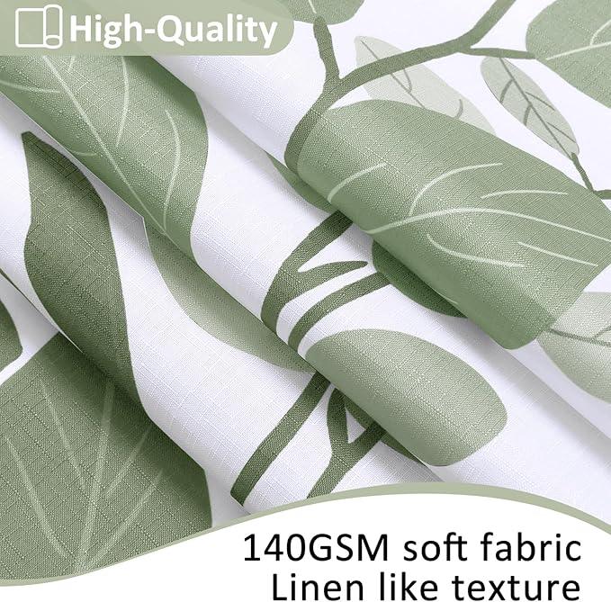 BOODII Light Sage Shower Curtain for Bathroom Botanical Eucalyptus Nature Eucalyptus Shower Curtain Set Floral Leaves Waterproof Bathroom Bath Curtains with Hooks 72x72 - ModernBath