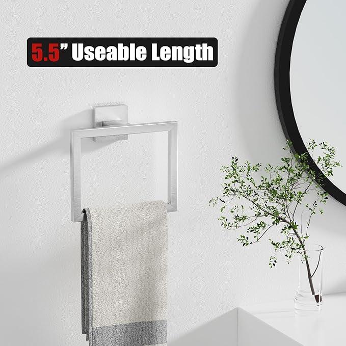 10-Pieces Brushed Nickel Bathroom Accessories Set, 23.6 Inch Bath Towel Bar Set, Stainless Steel Bathroom Hardware Set, Towel Racks for Bathroom Wall Mounted. - ModernBath