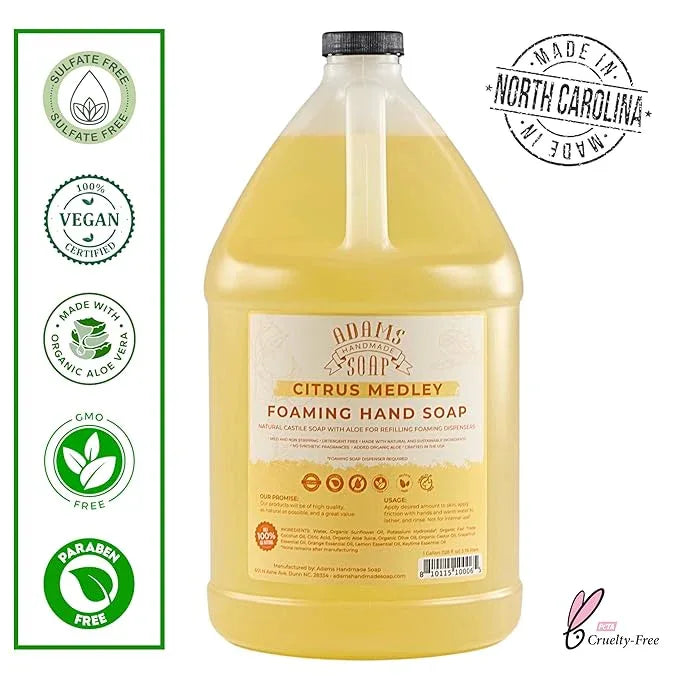 Adams Handmade Soap Liquid Foaming Soap 1 Gal - Citrus Medley - ModernBath