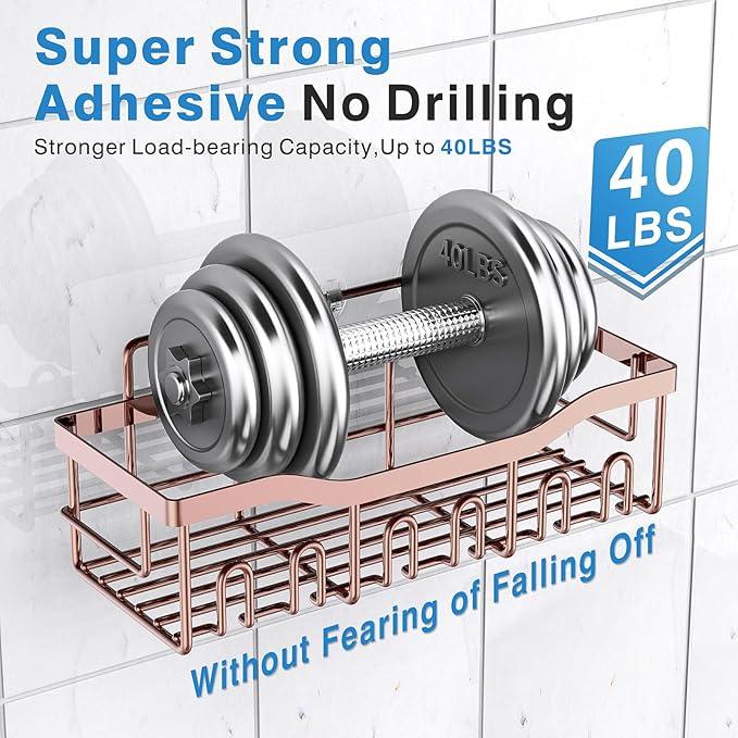EUDELE Shower Caddy 2 Pack,Adhesive Shower Organizer for Home Decor&Kitchen Organizers,No Drilling,Rustproof Stainless Steel Bathroom Shelf Organizer - ModernBath
