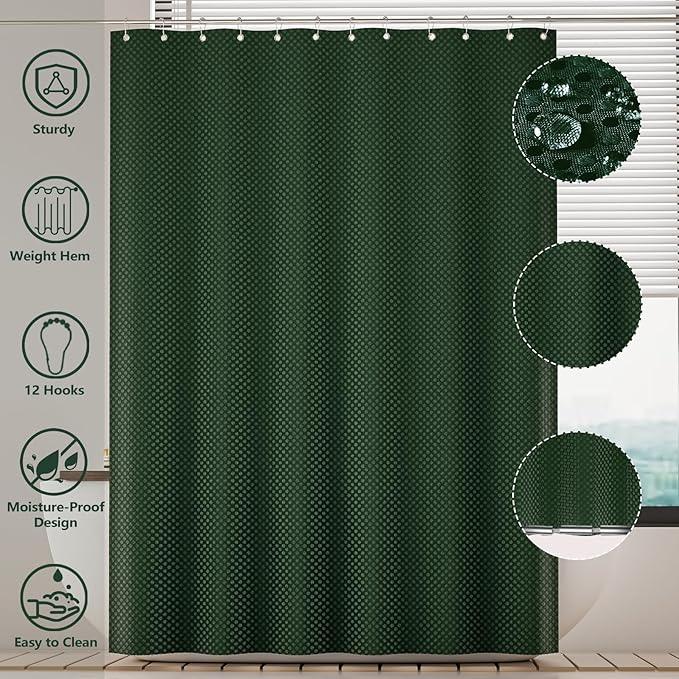XLHOMO Bathroom Accessories Set - 25PC Green Bathroom Set, Bathroom Set with Shower Curtain and Rugs, Green Shower Curtain Set, Toilet Brush, Bathroom Trash Can - ModernBath