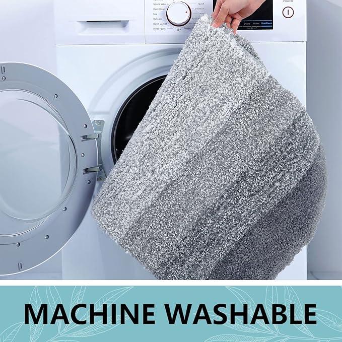 Arotive Microfiber Bathroom Rugs, Shaggy Soft and Absorbent Bath Rug, Non-Slip, Thick Plush Machine Washable Dry Bath Mats for Bathroom, Tub and Shower, 59x24, Grey, Rectangular - ModernBath