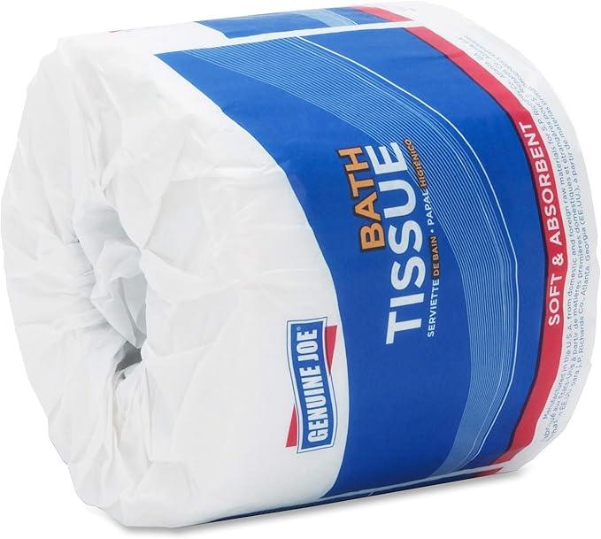 Genuine Joe Standard Bath Tissue, 4" x 4", 2-Ply, 550 Sheets/Roll, 80 Count - ModernBath