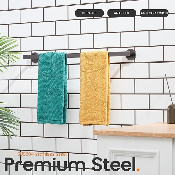 24 Inch Bathroom Towel Racks Bath Towel Bars Kitchen Towel Holder Towel Rails Wall Mounted SUS304 Stainless Steel Oil Rubbed Bronze AN4001ORB-L24 - ModernBath