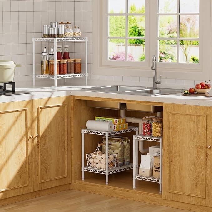 SINGAYE Shelf Closet Wire Shelving：Adjustable Metal Unit for Laundry Room Organization Bathroom Kitchen Home Storage Small Pantry Rack Shelves - ModernBath
