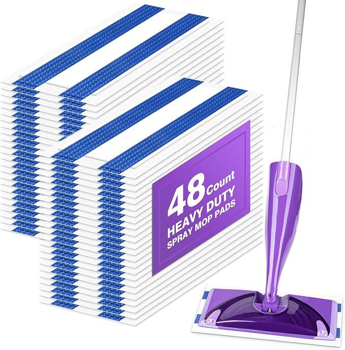 Orighty Dry Mop Pads Refill Compatible with Swiffer Wet Jet, Multi-Layer Mopping Pads, Multi Surface WetJet Hardwood Floor Cleaner Spray Mop Pads Refills, 48 Count - ModernBath