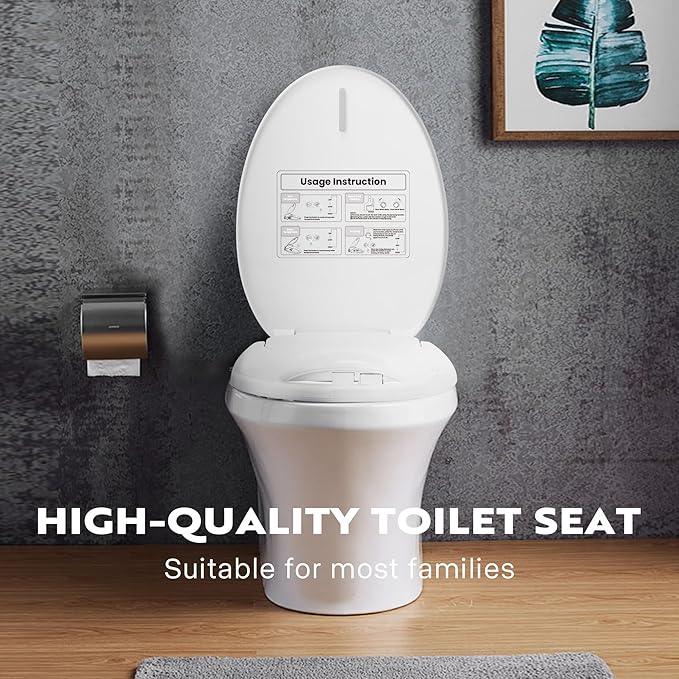 VIVOHOME Smart Heated Bidet Toilet Seat with Self-Cleaning Nozzle for Rear and Front Cleansing, Warm Air Dryer with Adjustable Temperature Settings, Soft Close Lid, Nightlight - ModernBath