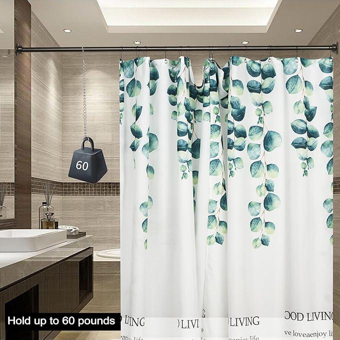Artiwell 60" Heavy Duty Straight Shower Rod With Shower Rod Flange, Permanent Mount Shower Curtain Rod With Screws Bracket, Never Rust Stainless Steel, Window Curtain and Closet Rod, Oil Rubbed Bronze - ModernBath