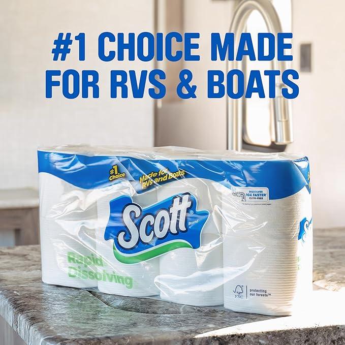 Scott Rapid-Dissolving Toilet Paper, 48 Double Rolls, Septic-Safe, Toilet Paper - ModernBath