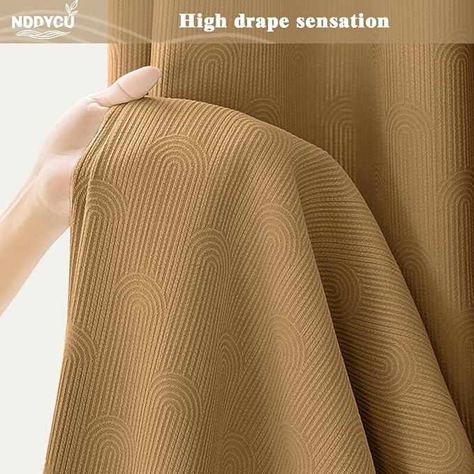 NDDYCU Brown Boho Shower Curtain,Mid Century Neutral Terracotta Mustard Fall Shower Curtain 48" W X 72" L - ModernBath