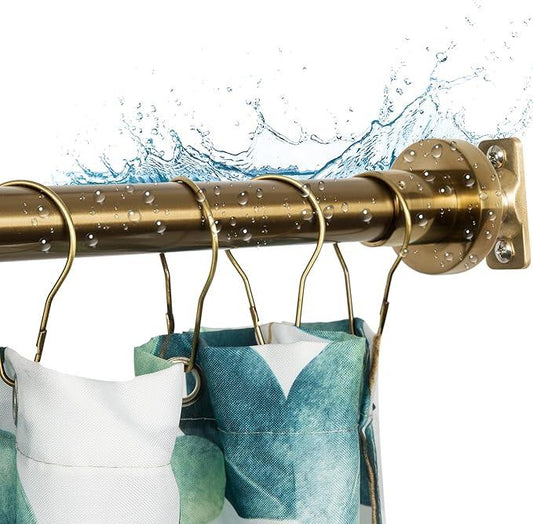 Artiwell Heavy Duty Shower Rod, Adjustable Shower Curtain Rod, Expandable 47-84 Inch, Permanent Mount Shower Rod, Never Rust Stainless Steel for Window Curtain and Closet, Champagne Bronze - ModernBath
