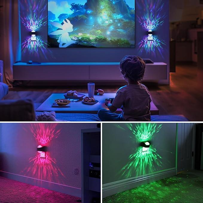 Night Lights Plug into Wall, Star Projector for Bedroom, Night Light Projector for Kids, 9-Color RGB Galaxy Nightlight with Dusk to Dawn Sensor for Bathroom, Home Gaming Room Decor Gifts - ModernBath