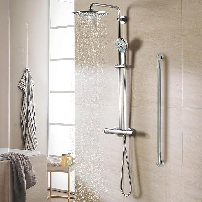 Rockgoya Shower Grab Bar, 2 Pack 39.4 Inch Bathroom Grab Bar, 304 Stainless Steel 1.25" Diameter Anti-Slip Handicap Grab Bar Support Shower Rail Senior Handrail Shower Safety Bar Handle - ModernBath