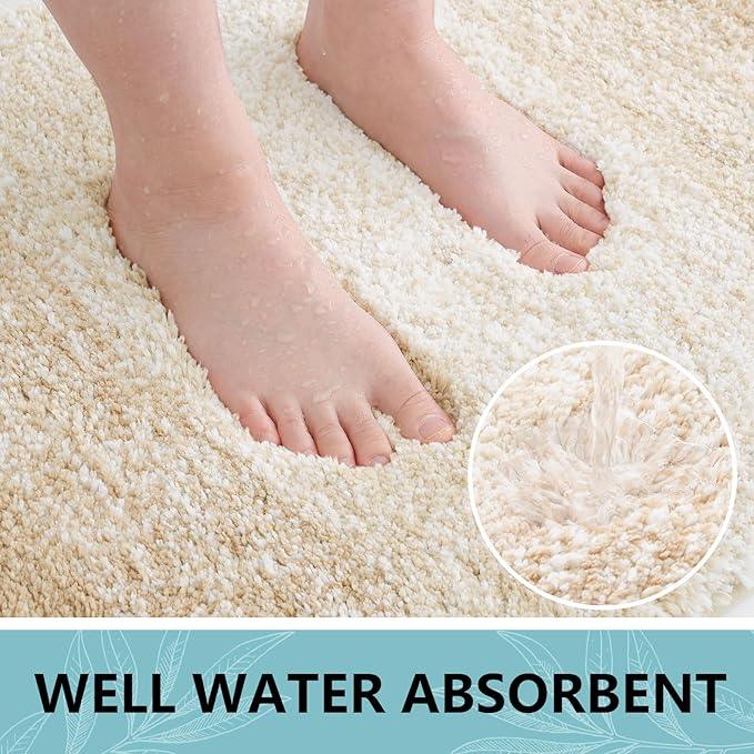 Arotive Microfiber Bathroom Rugs, Shaggy Soft and Absorbent Bath Rug, Non-Slip, Thick Plush Machine Washable Dry Bath Mats for Bathroom, Tub and Shower, 24x16, Camel, Rectangular - ModernBath