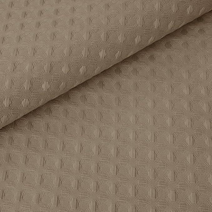 River Dream Heavyweight No Hooks Required Dotted Waffle Weave Shower Curtain with Snap in Liner - 71W x 74H,Hotel Grade,Spa Like Bath Curtain,Linen - ModernBath