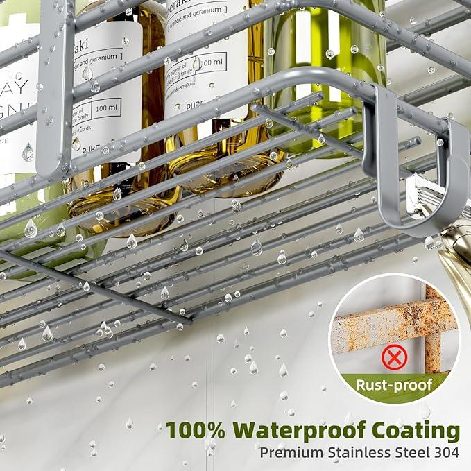Yougai Shower Caddy 3 Pack, Adhesive Shower Shelf Organizer Rack, Rustproof Stainless Steel Bathroom Organizers and Storage, Large Capacity Wall Mounted No Drilling Bathroom Accessories - ModernBath