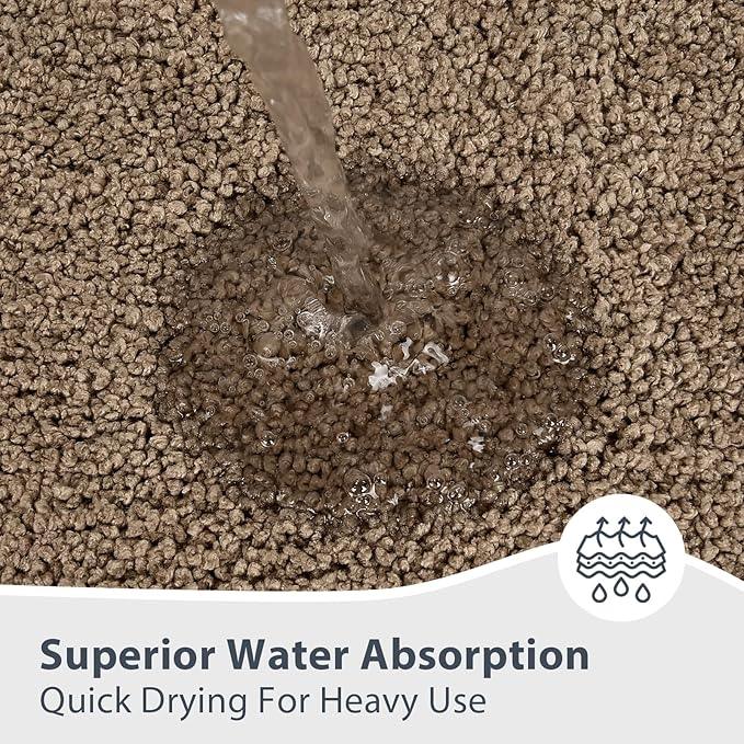 anllugs Bathroom Rugs 30" x 46", Non-Slip Extra Soft Absorbent Bath Rugs, Machine Washable Quick Dry Bath Mats for Bathroom Floor, Shower, Bathtub and Sink, Grayish Brown & Coffee - ModernBath