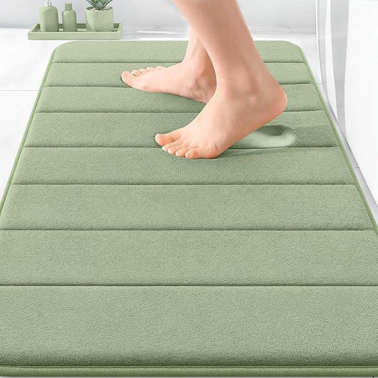 OLANLY Memory Foam Bath Mat 30x20, Super Soft Absorbent Bathroom Rugs, Quick Dry, Machine Washable Shower Floor Rugs, Bathmat Carpet, Bathroom Home Decor Accessories, Sage Green - ModernBath